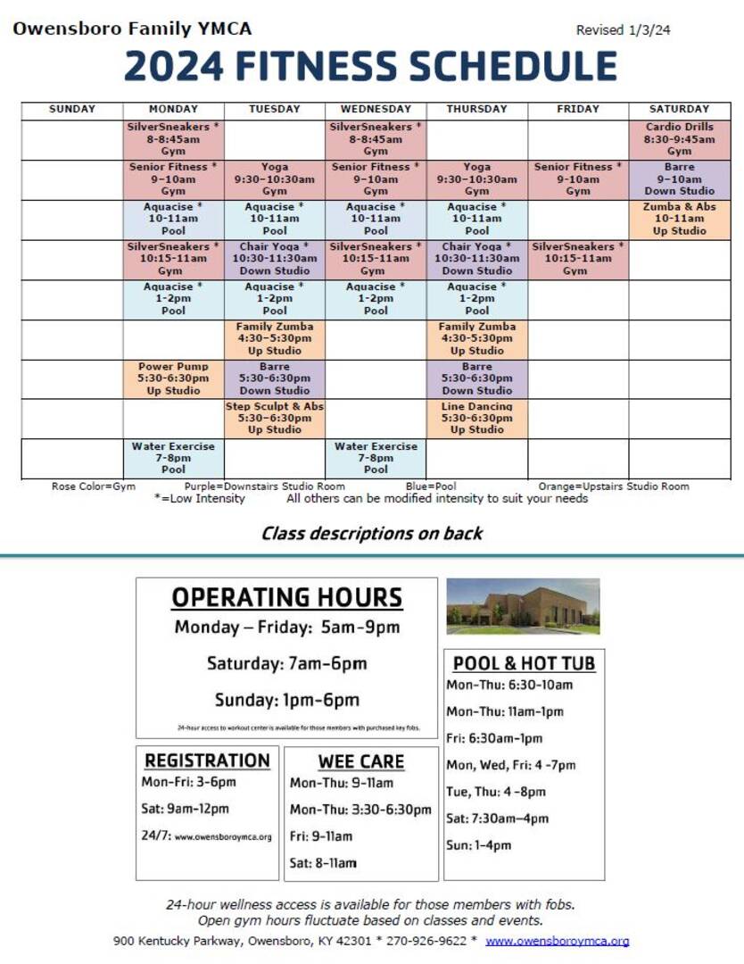 schedules Owensboro YMCA